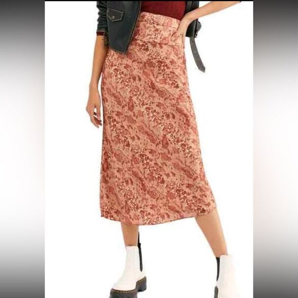 Free People Normani Bais Snake Print Midi Skirt - Picture 3 of 4